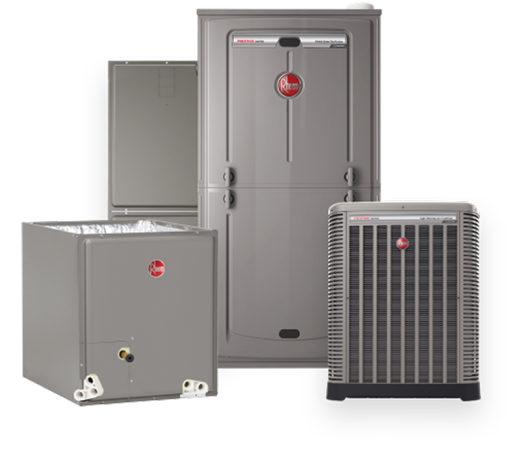 a variety of Rheem products that Neighbors Heating and Cooling specializes in